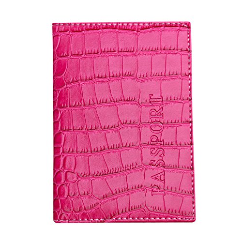 Business Protective Wlet Card Soft Cover Halter Leather Passport Passporttasche Taschen Häkeln Anleitungen (Hot Pink, One Size) von OBiQuzz