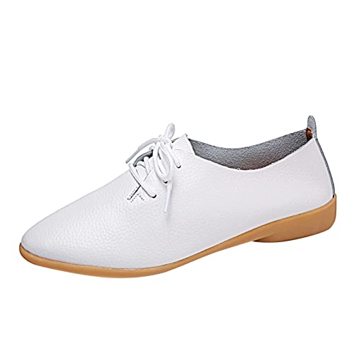 Business Schuhe Damen Leder Halbschuhe Schnürschuhe Low-Top Sneaker Atmungsaktiv Schnürhalbschuhe Moderne Schnürschuhe Mit Gummisohle Frauen Klassische Leder Schuhe Schnürung Wildleder Businessschuhe von OBiQuzz