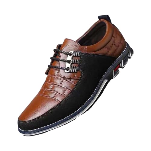 Business Schuhe Herren Lederschuhe Schnürschuhe Leder Halbschuh Bequeme Mokassins Low-Top Sneaker Anzugschuhe Klassische Hochzeitsschuhe Freizeitschuhe Männer Wanderschuhe Fahrschuhe Herrenschuhe von OBiQuzz