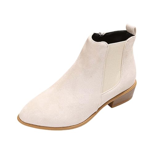 Chelsea Boots Damen Wildleder Stiefeletten Spitz Ankle Booties Mit Blockabsatz Westernstiefel Elegant Damenstiefel Schlupfstiefel Rutschfest Kurzstiefel Arbeitsstiefel Herbst Winterstiefel Gr.36-43 von OBiQuzz