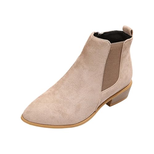 Chelsea Boots Damen Wildleder Stiefeletten Spitz Ankle Booties Mit Blockabsatz Westernstiefel Elegant Damenstiefel Schlupfstiefel Rutschfest Kurzstiefel Arbeitsstiefel Herbst Winterstiefel Gr.36-43 von OBiQuzz