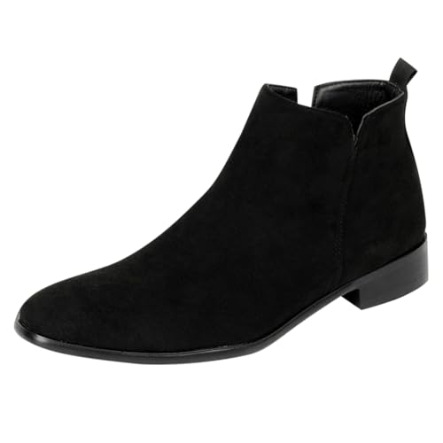 Chelsea Boots Herren Wildleder Stiefeletten Herrenstiefel Reißverschluss Anzugstiefel Cowboy Boots Western Boots Schlupfstiefel Kurzschaft Stiefel Business Stiefeletten Arbeitsschuhe Herrenschuhe von OBiQuzz