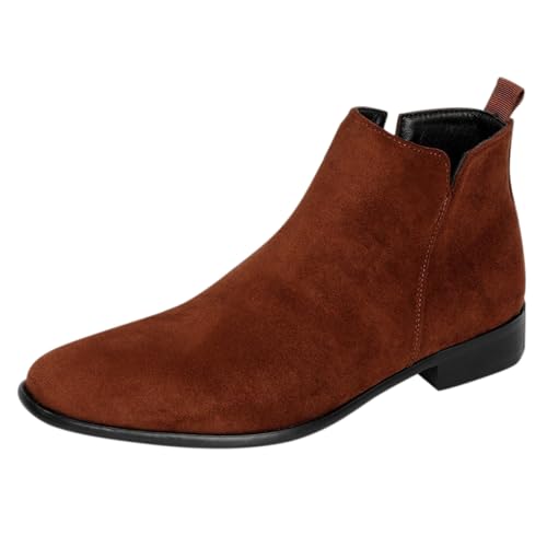 Chelsea Boots Herren Wildleder Stiefeletten Herrenstiefel Reißverschluss Anzugstiefel Cowboy Boots Western Boots Schlupfstiefel Kurzschaft Stiefel Business Stiefeletten Arbeitsschuhe Herrenschuhe von OBiQuzz