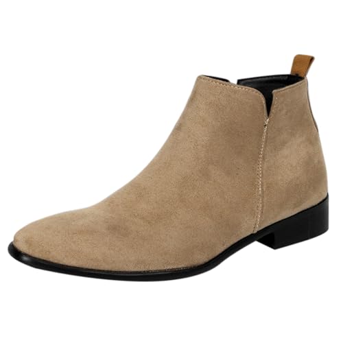 Chelsea Boots Herren Wildleder Stiefeletten Herrenstiefel Reißverschluss Anzugstiefel Cowboy Boots Western Boots Schlupfstiefel Kurzschaft Stiefel Business Stiefeletten Arbeitsschuhe Herrenschuhe1 von OBiQuzz