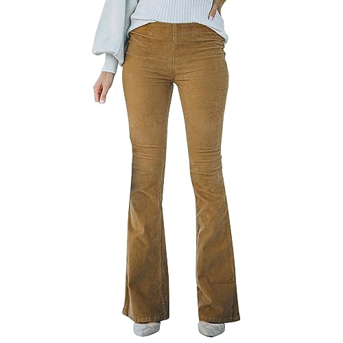 Cordhose Damen Schlaghose Bootcut High Waist Flared Hose Frauen Schwarz Slim Fit Lang Cord Pants Straight Leg Schlag Hose Stretch Boyfriend Freizeithose Skinny Pants Röhrenhose Bleistifthose Xxl von OBiQuzz