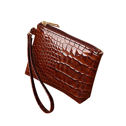 Damen-Geldbörse, modische Tasche und sehr tragbare, leichte und große Geldbörse Geldbörsen Damen Groß Viele (Brown, One Size) von OBiQuzz