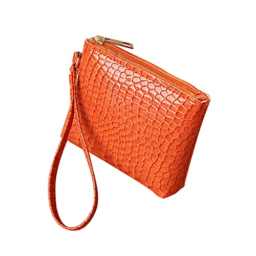 Damen-Geldbörse, modische Tasche und sehr tragbare, leichte und große Geldbörse Geldbörsen Damen Groß Viele (Orange, One Size) von OBiQuzz