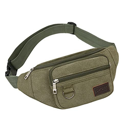 Damen Gürtel Herren und Tasche Canvas Sport Brusttasche mit großer Kapazität Outdoor Hüfttaschen Hüfttaschen Damen (Army Green, 33x5x14) von OBiQuzz