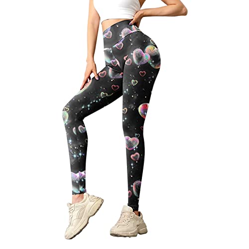 Damen Leggings Lang Bunt High Waist Schmetterlings Druck Yogahose Gym Sport Leggings Tummy Control Stretch Kompressionshose Mit Aufdruck Yogaleggings Sportleggings Training Joggen Fitness Leggins von OBiQuzz