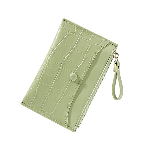 Fashion Color Matching Geldbörse Change Wallet Pouch Kartenhalter Wallet Damen Geldbörsen Groß Schwarz (Green, One Size) von OBiQuzz