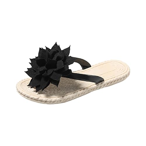 Flip Flops Damen Elegant Zehentrenner Sandalen Sommer Bequem Slipper Flache Pantolette Flipflop Blumen Zehentrenner Hausschuhe Gartenschuhe Latschen Schlappen Strandschuhe Römersandalen Strandsandalen von OBiQuzz