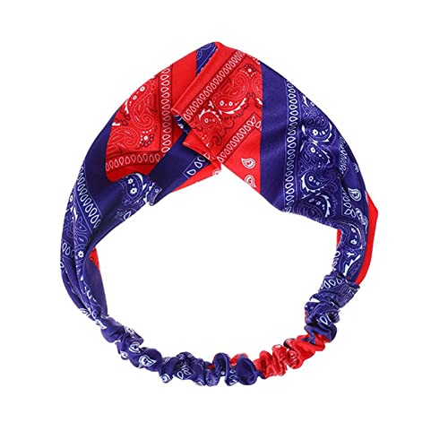 Frauen-Druck-Stirnband-elastischer Kopfwickel-Haarband-Bandana-Stirnband Schlauchtuch (Red, One Size) von OBiQuzz