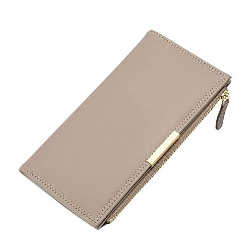 Frauen-Mappen-Art- und Weiseneue Muster-Mappen-einfache Normallack-Lange Multi Karten-vielseitige Handtasche Damen Geldbörsen Groß Günstig (Khaki, One Size) von OBiQuzz