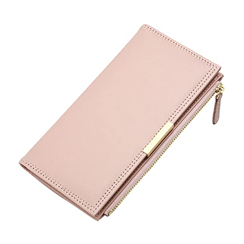 Frauen-Mappen-Art- und Weiseneue Muster-Mappen-einfache Normallack-Lange Multi Karten-vielseitige Handtasche Damen Geldbörsen Groß Günstig (Pink, One Size) von OBiQuzz