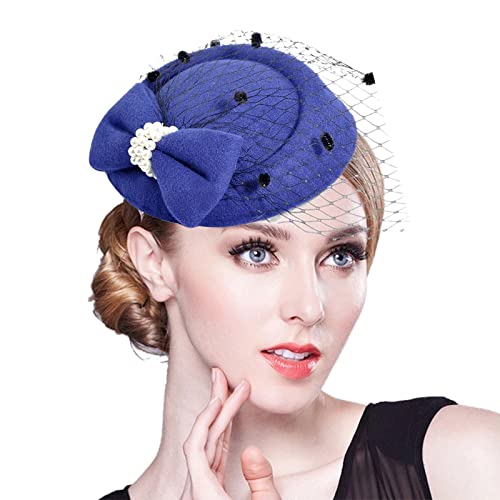 Frauen-Spitze-Bogen-Zylinder-Haarnadel-Kopfbedeckungs-Hut-Haarnadel Wände Haben Ohren (Blue, One Size) von OBiQuzz