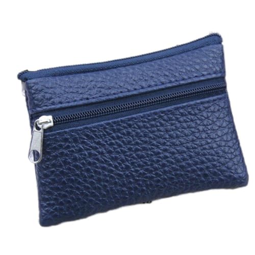 Geldbörse Mmehreren Geldbörse Leather Card Reißverschluss Frauen Funktionelle Geldbörse Münze Männer Kleine Geldbörsen Damen Schmal (Dark Blue, One Size) von OBiQuzz