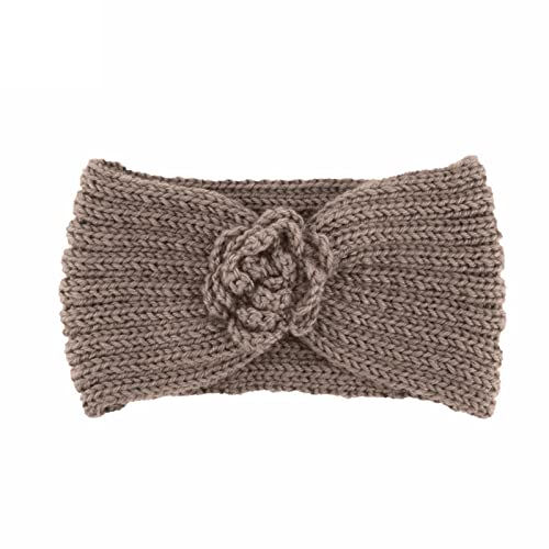 Handgehäkeltes -Stirnband für Damen, warmes Stirnband, gestricktes Mode-Stirnband Sporttuch Damen (Khaki, One Size) von OBiQuzz