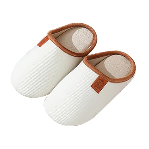 Hausschuhe Damen Herren Gefütterte Pantoletten Gästehausschuhe Memory Foam Slippers Schlappen Warm Hausschlappen Hauspantoffeln Plüsch Winter Hüttenschuhe Filzpantoffeln Flauschige Filzhausschuhe von OBiQuzz
