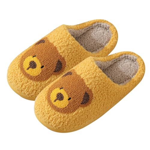 Hausschuhe Damen Plüsch Pantoffeln Bären Warme Hausschuhe Memory Foam Hüttenschuhe Winter Gefütterte Slippers Schlappen Rutschfeste Hausschlappen Hauspantoffeln Tiere Pantoletten Filzpantoffeln von OBiQuzz