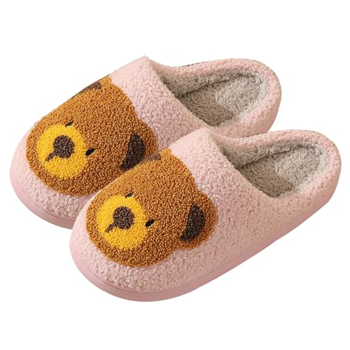 Hausschuhe Damen Plüsch Pantoffeln Bären Warme Hausschuhe Memory Foam Hüttenschuhe Winter Gefütterte Slippers Schlappen Rutschfeste Hausschlappen Hauspantoffeln Tiere Pantoletten Filzpantoffeln von OBiQuzz