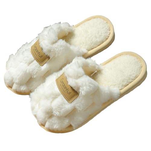 Hausschuhe Damen Plüsch - Warm Hausschuhe Damen Flauschig Hauspantoffeln Memory Foam Pantoffeln Gefütterte Slippers Schlappen Hausschlappen Filzpantoffeln Hüttenschuhe Pantoletten Filzhausschuhe von OBiQuzz