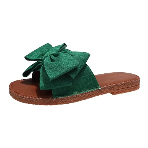 Hausschuhe Damen Sommer - Flache Schuhe Elegante Pantoletten Latschen Rutschfest Slipper Slide Fliege Pantolette Strandschuhe Sommerschuhe Damenschuhe Schlappen Gartenschuhe Flip Flops Gr.35-43 von OBiQuzz