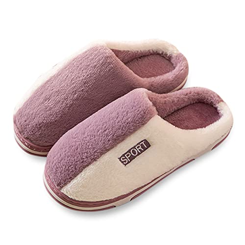 Hausschuhe Damen Winter, Plüsch Pantoffeln Damen Memory Foam Hausschlappen Gefütterte Hauspantoffeln Filzpantoffeln Hüttenschuhe Flauschige Pantoletten Winter Warme Hausschuhe Slippers Schlappen von OBiQuzz