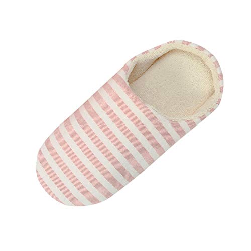 Hausschuhe Damen Winter Gestreifte Slippers Schlappen Warm Hausschuhe Memory Foam Pantoffeln Gefütterte Hauspantoffeln Plüsch Hausschlappen Filzpantoffeln Flauschig Hüttenschuhe Filzhausschuhe von OBiQuzz
