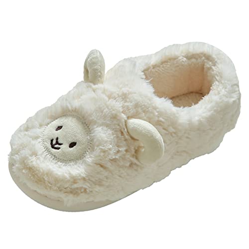 Hausschuhe Damen Winter Schaf Pantoffeln Plüsch Warme Slippers Schlappen Geschlossen Hausschuhe Memory Foam Hüttenschuhe Hausschlappen Tiere Pantoletten Gefütterte Hauspantoffeln Filzpantoffeln von OBiQuzz