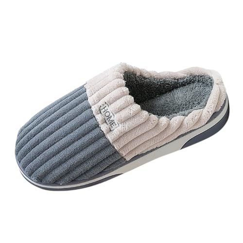 Hausschuhe Herren Warm Plüsch Slippers Schlappen Memory Foam Pantoffeln Hauspantoffeln Gefütterte Winter Pantoletten Filzpantoffeln Hausschlappen Hüttenschuhe Für Drinnen Und Draußen Filzhausschuhe von OBiQuzz