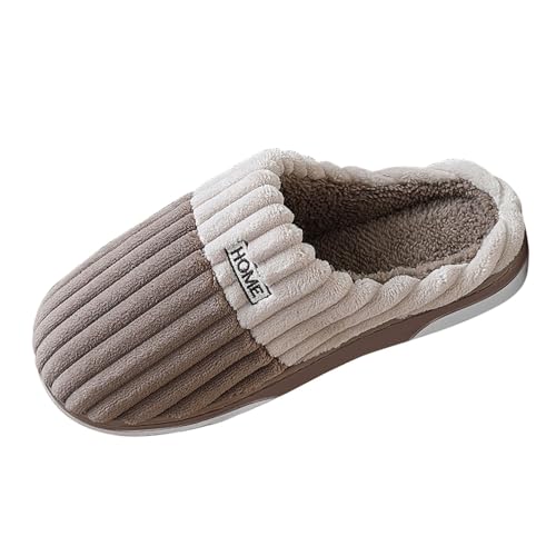 Hausschuhe Herren Warm Plüsch Slippers Schlappen Memory Foam Pantoffeln Hauspantoffeln Gefütterte Winter Pantoletten Filzpantoffeln Hausschlappen Hüttenschuhe Für Drinnen Und Draußen Filzhausschuhe von OBiQuzz