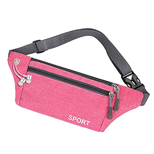 Herren und kleine Damen-Satchel Taille Sporttaschen Gürtel Beuteln Taillenpakete Hüfttaschen Für Männer (Hot Pink, 32X4X11) von OBiQuzz