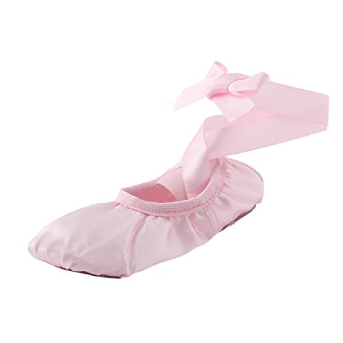 Kinder Ballerinas Mädchen Stain - Ballettschläppchen Professionell Tanzschuhe Mit Genähtes Band Weich Yogaschuhe Trainings Gymnastikschuhe Flache Ballettschuhe Bequem Kinderschuhe von OBiQuzz