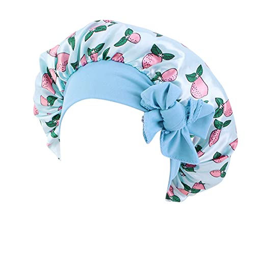 Kinder Jungen Hut Mütze Haar Turban Wickel Turban Hüte Bad Duschhaube Badehut Haarschutz Duschhauben Schlummertrunk Schweißband Set Männer (Blue, One Size) von OBiQuzz