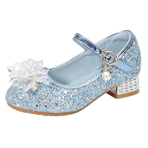 Kinderschuhe Mädchen Einzelne Schuhe - Brautjungfer Hochzeitenschuhe Niedriger Absatz Kleidschuhe Kristall Frozen Abendschuhe Strass Halbschuhe Elegante Ballettschuhe Weich Kinderschuhe von OBiQuzz