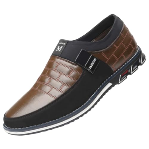 Lederschuhe Herren Business Halbschuh Anzugschuhe Leder Hochzeitsschuhe Klassische Freizeitschuhe Slip On Sneakers Bequeme Mokassins Slipper Low-Top Sneaker Männer Wanderschuhe Fahrschuhe Herrenschuhe von OBiQuzz