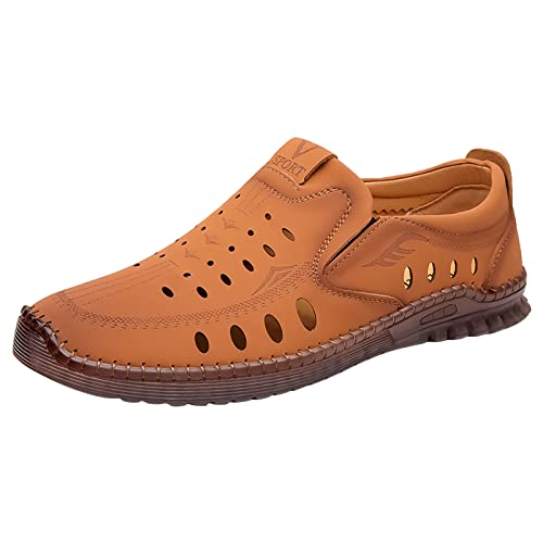 Lederschuhe Herren Mokassins Business Schuhe Atmungsaktiv Freizeitschuhe Leicht Flache Slipper Slip On Sneaker Pu Leder Halbschuh Bequeme Schuhe Wanderschuhe Low-Top Sneaker Herrenschuhe Gr.39-44 von OBiQuzz