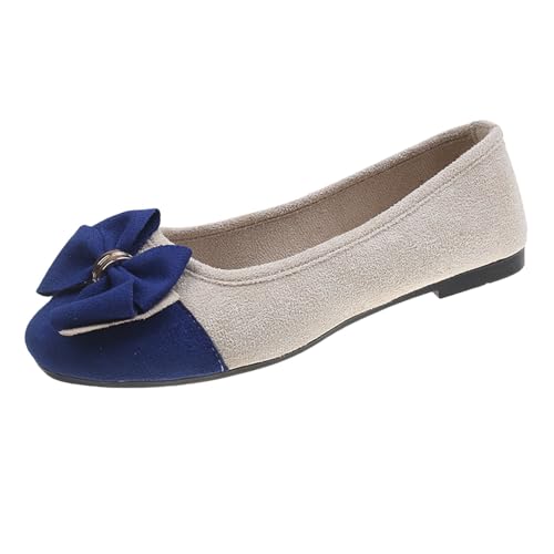 Loafer Damen Flache Schuhe Mit Schleife Ballerinas Kleid Schuhe Damenschuhe Party Hochzeitsschuhe Elegant Und Bequem Halbschuhe Abendschuhe Ballerinaschuhe Slip On Pumps Gr.35-43 von OBiQuzz