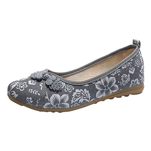 Loafer Damen Stoffschuhe Elegante Flach Schuhe Halbschuhe Weichen Sohlen Ballerina Schuhe Slip On Slippers Damenschuhe Kleid Schuhe Sommerschuhe Einzelne Schuhe Freizeitschuhe Walkingschuhe Gr.37-42 von OBiQuzz