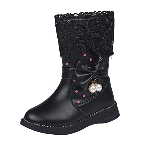 Mädchen Kinder Stiefelette Warm Gefüttert Halblange Stiefel Reitstiefeletten Mode Reitstiefel Ankle Boots Stiefeletten Wasserdicht Schnürstiefel Chelsea Stiefel Winter Stiefel Winterhalbstiefel von OBiQuzz