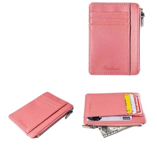 Men 's Fashion-Black Multi-Card Card Halter Brieftasche Kleine Geldbörsen Damen Gelb (Pink, One Size) von OBiQuzz