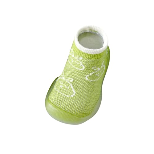 OBiQuzz Atmungsaktive Baby-Kleinkindschuhe und -socken aus Mesh für Frühjahr/Sommer. Bequeme, rutschfeste Baby-Socken und -Schuhe mit Gummisohle Lauflernschuhe Antirutsch (Green, 23 Infant) von OBiQuzz