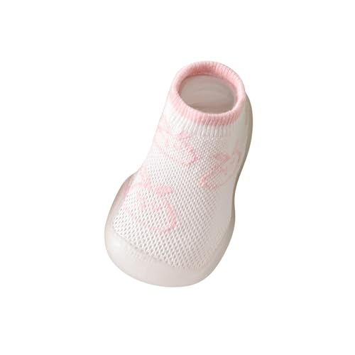 OBiQuzz Atmungsaktive Baby-Kleinkindschuhe und -socken aus Mesh für Frühjahr/Sommer. Bequeme, rutschfeste Baby-Socken und -Schuhe mit Gummisohle Lauflernschuhe Antirutsch (Pink, 20 Infant) von OBiQuzz