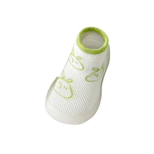 OBiQuzz Atmungsaktive Baby-Kleinkindschuhe und -socken aus Mesh für Frühjahr/Sommer. Bequeme, rutschfeste Baby-Socken und -Schuhe mit Gummisohle Lauflernschuhe Antirutsch (White, 20 Infant) von OBiQuzz