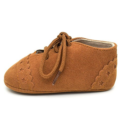 OBiQuzz Baby Kleinkind Schuhe Sneaker -Slip weiche einzige Spitze up Schuhe Baby Schuhe 68 (Brown, 11) von OBiQuzz