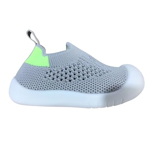 OBiQuzz Baby-Kleinkindschuhe, Sommersandalen für Herren und Damen, weiche Sohle, atmungsaktive Mesh-Schuhe für, Babyschuhe für 1 bis 3 Babyschuhe Strick (Grey, 22 Infant) von OBiQuzz