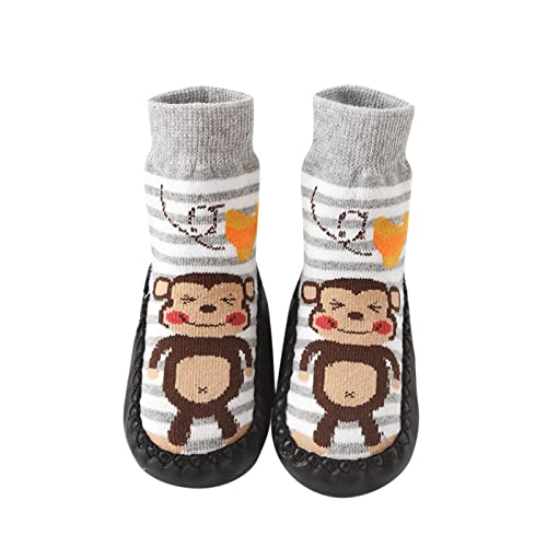 OBiQuzz Baby Lauflernschuhe Winter Warme Sockenschuhe Junge Bodensocken Baumwollschuhe Gestrickte Kinderschuhe Krabbelschuhe Kleinkind Schuhe Komfortabel Hallenschuhe Baby Socken Schuhe von OBiQuzz