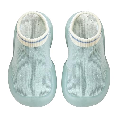 OBiQuzz Baby Mädchen Indoor Atmungsaktive Wanderschuhe Warme Elastische Socken Schuhe Outdoor Turnschuhe Sneaker Damen Blau 39 (Green, 22 Infant) von OBiQuzz