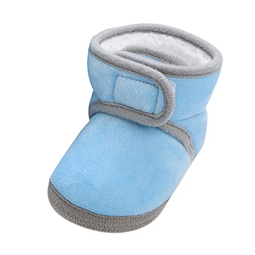 OBiQuzz Babyschuhe warme Booties Schuhe Mode einfarbige rutschfeste atmungsaktive Kleinkindstiefel Warme Schuhe Winter Baby (Blue, 23 Toddler) von OBiQuzz