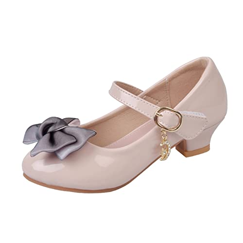 OBiQuzz Ballerinas Mädchen Mary Jane Schleife Absatzschuhe Schwarz Prinzessin Schuhe Abendschuhe mit Absatz Lackleder Kommunionschuhe Schulschuhe Party Schuhe Kleid Schuhe Lederschuhe von OBiQuzz